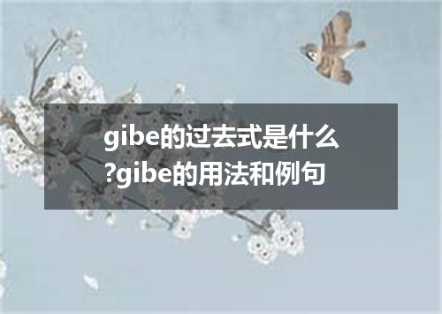 gibe的过去式是什么?gibe的用法和例句
