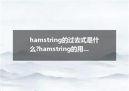 hamstring的过去式是什么?hamstring的用法和例句