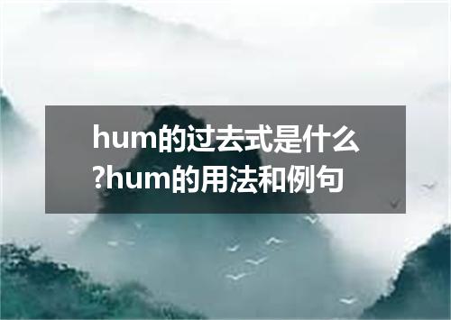 hum的过去式是什么?hum的用法和例句
