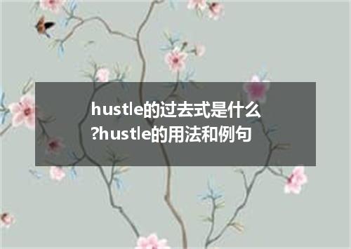 hustle的过去式是什么?hustle的用法和例句