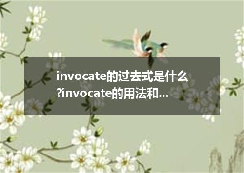 invocate的过去式是什么?invocate的用法和例句