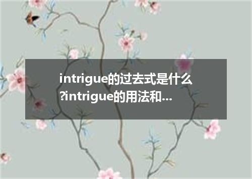 intrigue的过去式是什么?intrigue的用法和例句