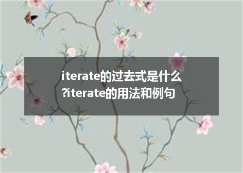 iterate的过去式是什么?iterate的用法和例句