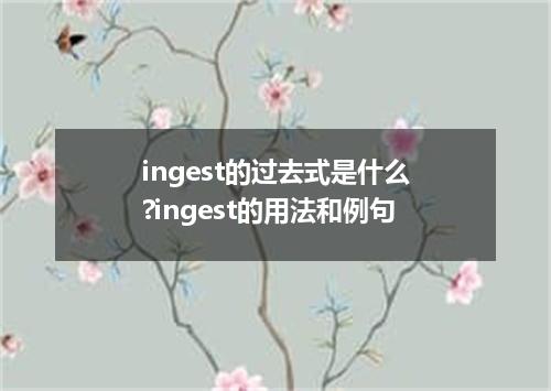 ingest的过去式是什么?ingest的用法和例句