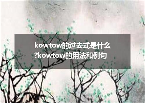 kowtow的过去式是什么?kowtow的用法和例句