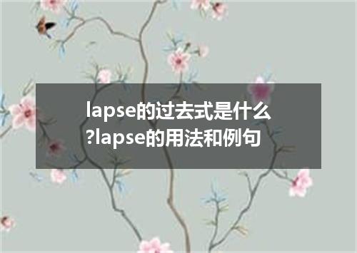 lapse的过去式是什么?lapse的用法和例句