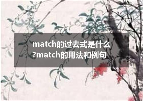 match的过去式是什么?match的用法和例句