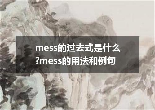 mess的过去式是什么?mess的用法和例句