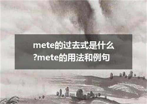 mete的过去式是什么?mete的用法和例句