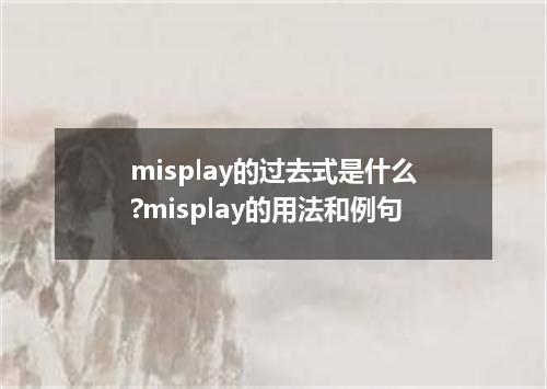 misplay的过去式是什么?misplay的用法和例句