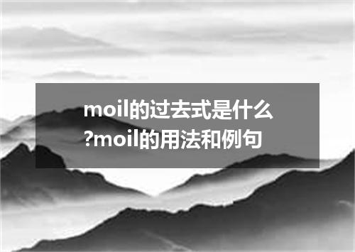 moil的过去式是什么?moil的用法和例句