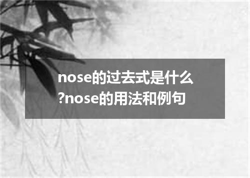 nose的过去式是什么?nose的用法和例句