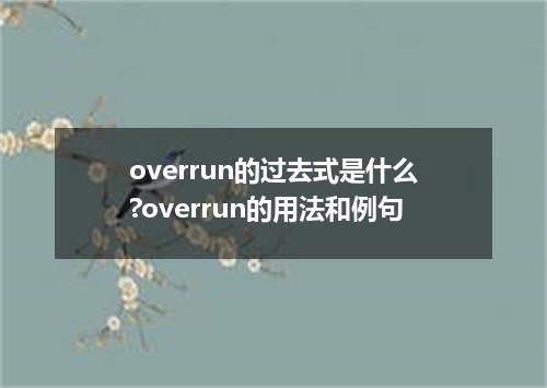overrun的过去式是什么?overrun的用法和例句