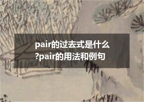 pair的过去式是什么?pair的用法和例句