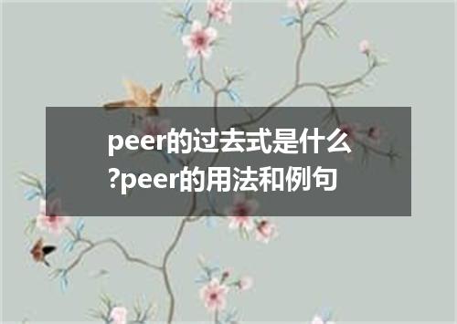 peer的过去式是什么?peer的用法和例句