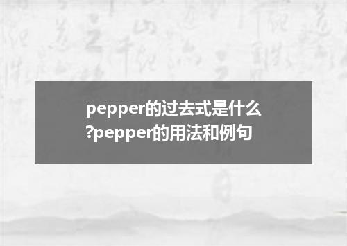 pepper的过去式是什么?pepper的用法和例句