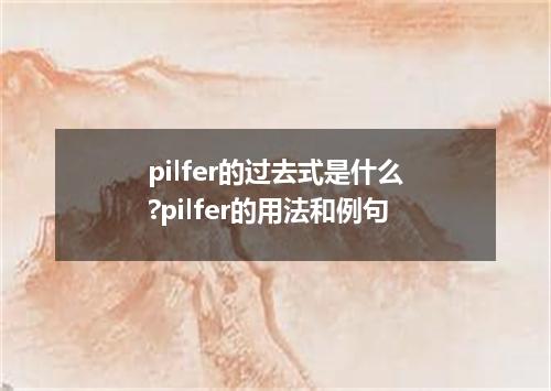 pilfer的过去式是什么?pilfer的用法和例句