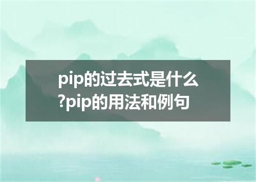 pip的过去式是什么?pip的用法和例句