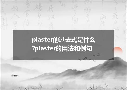 plaster的过去式是什么?plaster的用法和例句