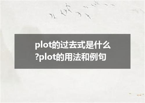 plot的过去式是什么?plot的用法和例句
