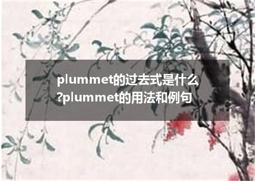 plummet的过去式是什么?plummet的用法和例句