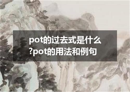 pot的过去式是什么?pot的用法和例句