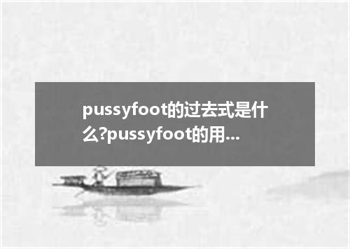 pussyfoot的过去式是什么?pussyfoot的用法和例句
