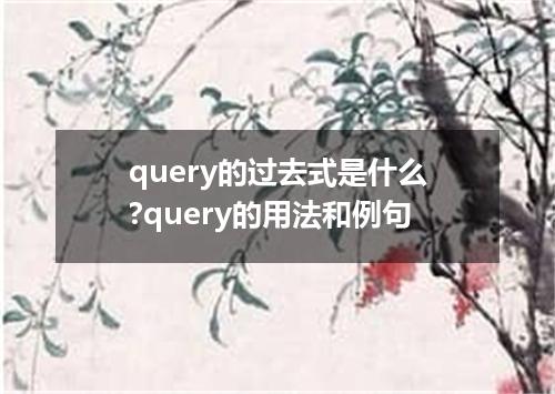 query的过去式是什么?query的用法和例句