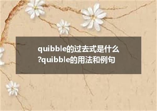quibble的过去式是什么?quibble的用法和例句