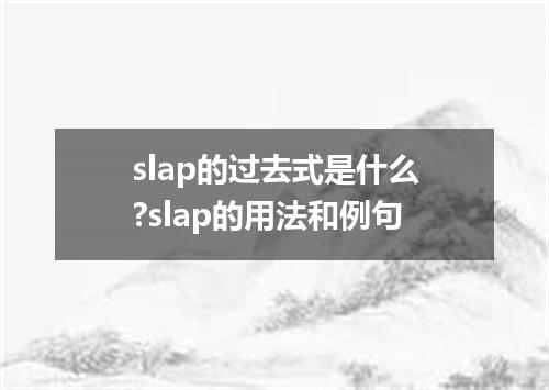 slap的过去式是什么?slap的用法和例句