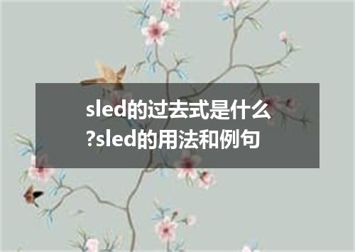 sled的过去式是什么?sled的用法和例句