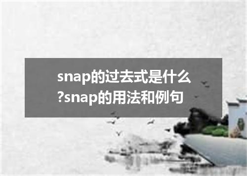 snap的过去式是什么?snap的用法和例句