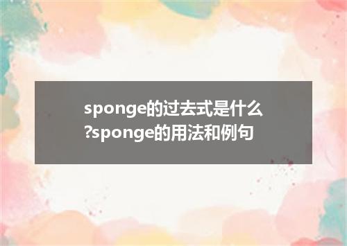 sponge的过去式是什么?sponge的用法和例句