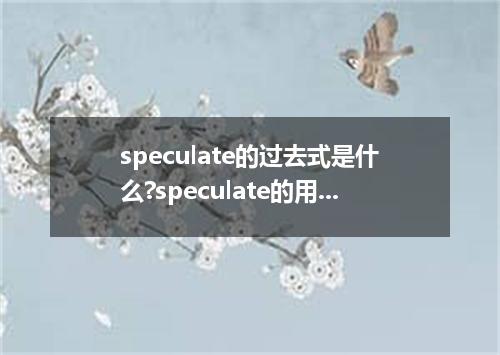 speculate的过去式是什么?speculate的用法和例句