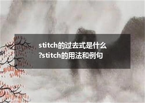 stitch的过去式是什么?stitch的用法和例句