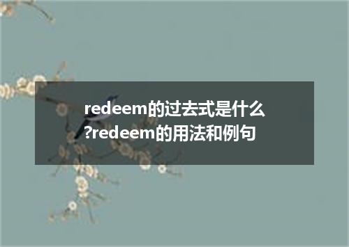 redeem的过去式是什么?redeem的用法和例句
