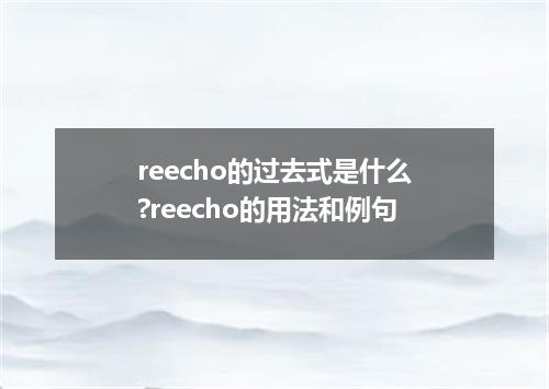 reecho的过去式是什么?reecho的用法和例句