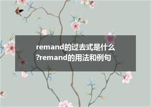 remand的过去式是什么?remand的用法和例句