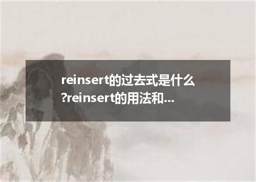 reinsert的过去式是什么?reinsert的用法和例句