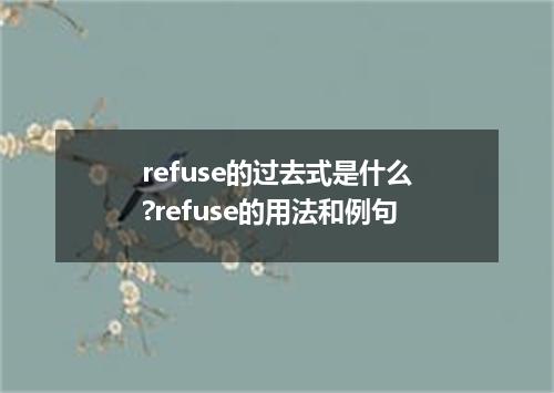 refuse的过去式是什么?refuse的用法和例句
