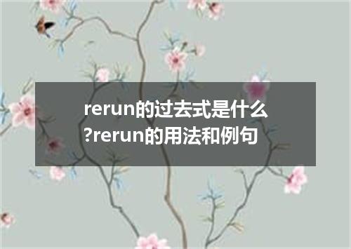 rerun的过去式是什么?rerun的用法和例句