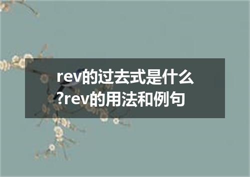 rev的过去式是什么?rev的用法和例句