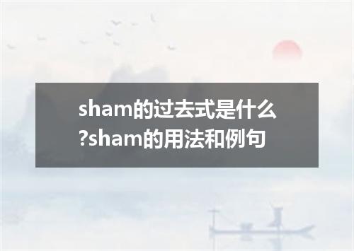 sham的过去式是什么?sham的用法和例句