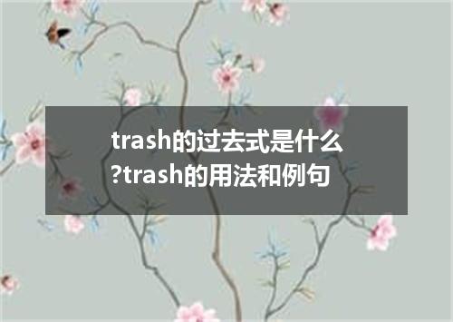 trash的过去式是什么?trash的用法和例句