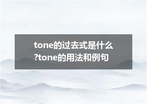tone的过去式是什么?tone的用法和例句