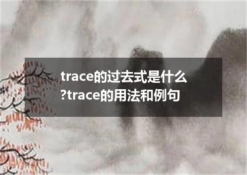 trace的过去式是什么?trace的用法和例句