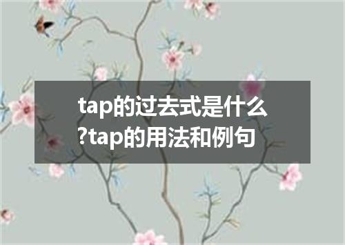 tap的过去式是什么?tap的用法和例句