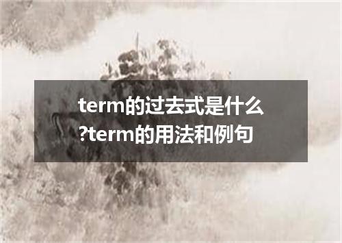 term的过去式是什么?term的用法和例句