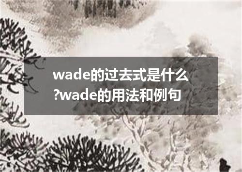 wade的过去式是什么?wade的用法和例句