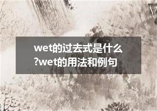 wet的过去式是什么?wet的用法和例句